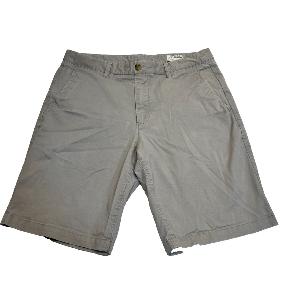 7 Diamonds Mens Shorts Performance Side Pockets High Waisted Grey, Sz 33